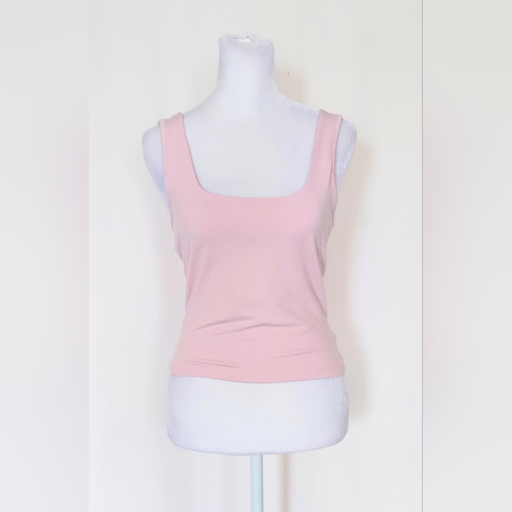Faded Rose Cropped Tank Top Pink Size Medium Vintage